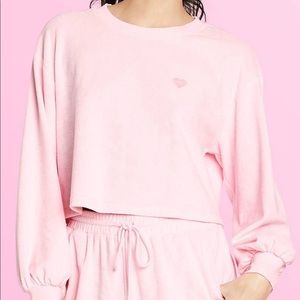 STONEY CLOVER LANE X TARGET CROPPED PINK SWEATSHIRT L